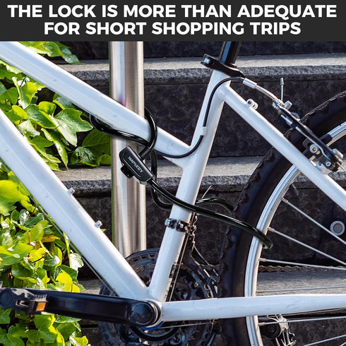 Premium Bike Lock with 2pcs Keys, Professional Bike Cable Lock of 4 Feet, Heavy Duty Bicycle Lock Cable for Strong Anti-Theft, come with 1PCS Moun...